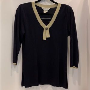 Exclusively Misook metallic knit top